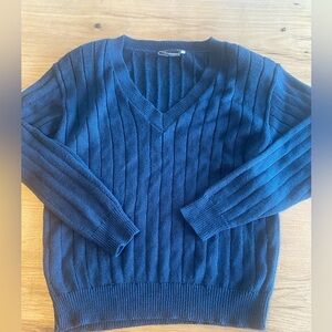 Haberdashery Navy V-Neck Cable Sweater Large‎ Women’s Preloved